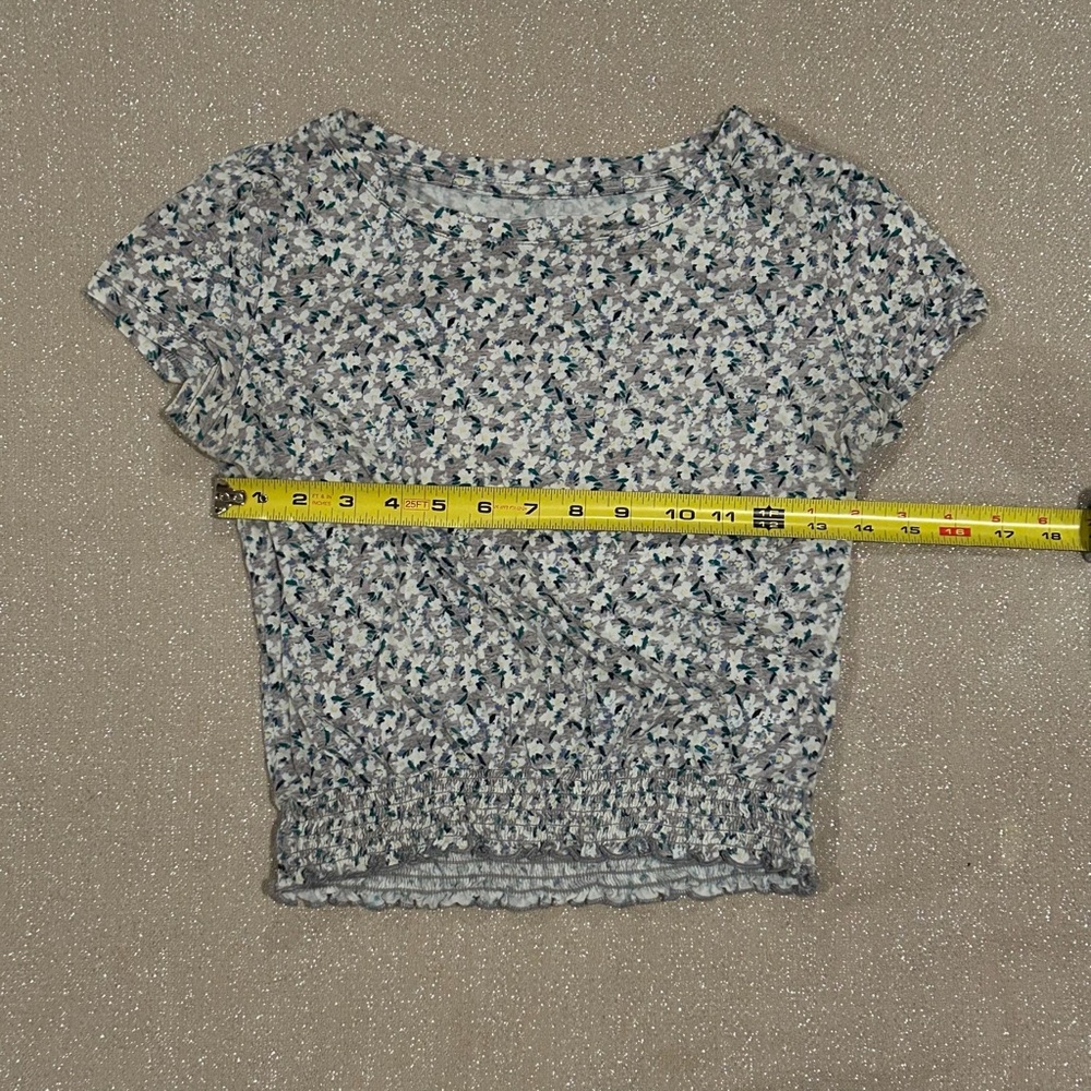 SO floral gray tee, size S - Picture 3 of 6